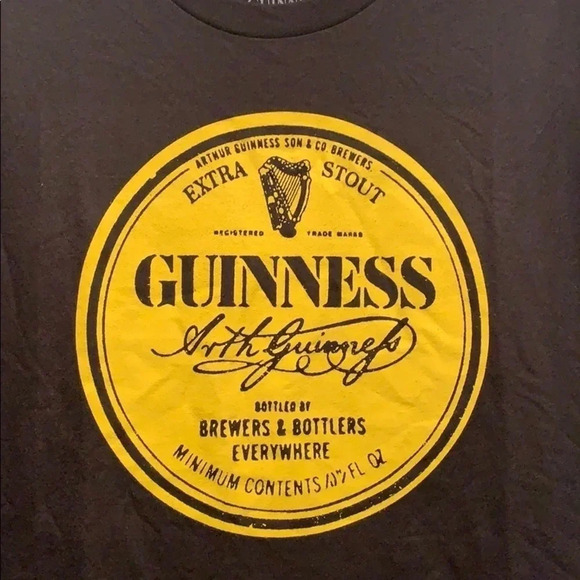 GUINNESS Beer T Shirt Arth Guinness Signature Black Tee Size Men’s Large New - Picture 3 of 6